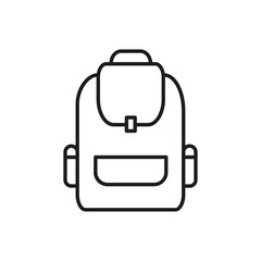 hiking bag pack icon flat line symbol set.