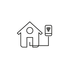Home control icon flat line symbol set.