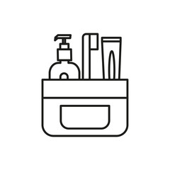 Hygiene kit icon flat line symbol set.