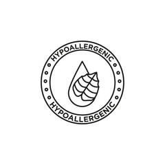 Hypoallergenic tested icon flat line symbol set.