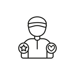 Influencer icon flat line symbol set.