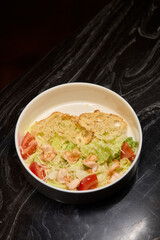 Delicious Fresh Shrimp Salad Featuring Crisp Vegetables and Tasty Cheddar for a Gourmet Experience