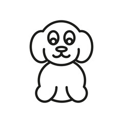 Little puppy icon flat line symbol set.