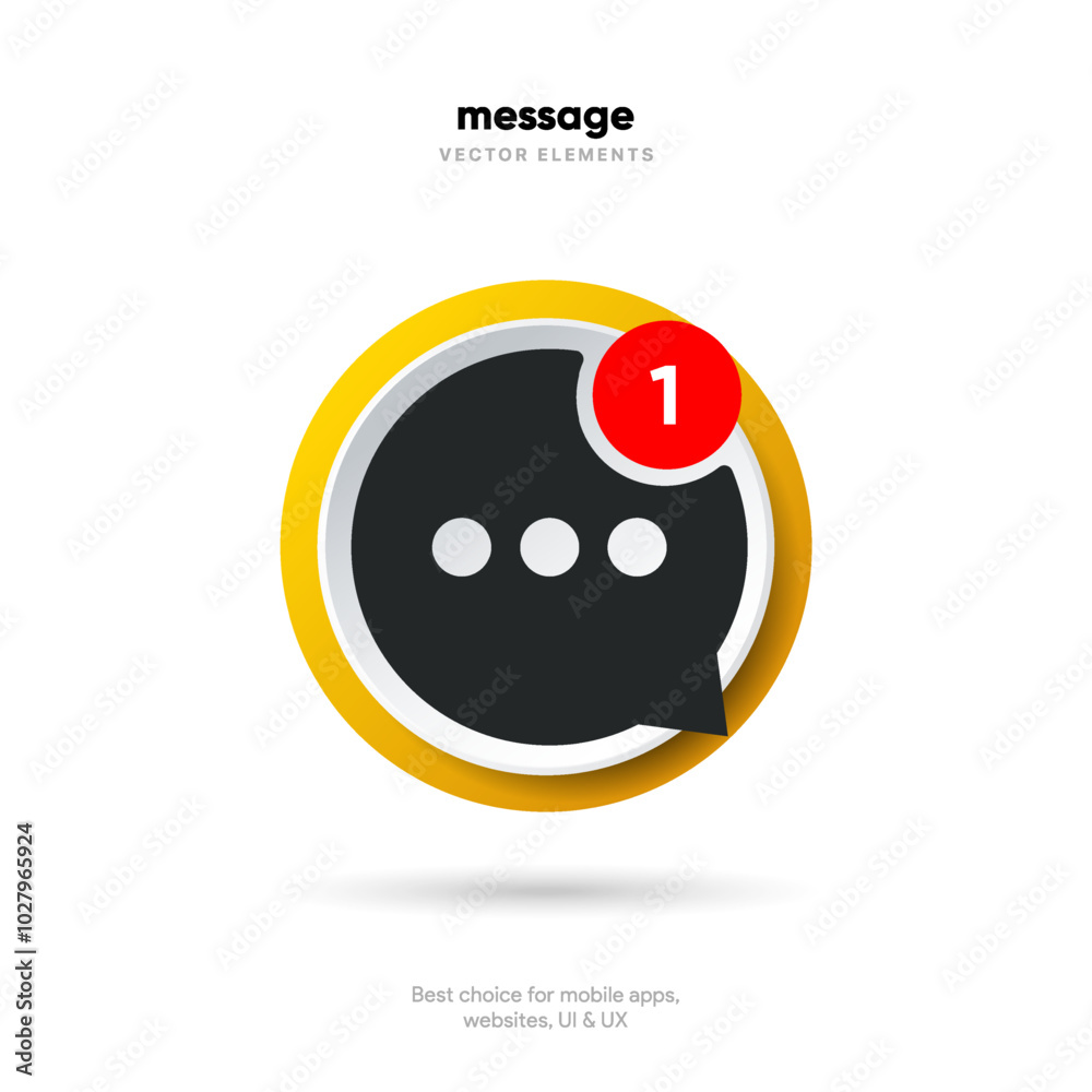 Aufkleber new message notification concept on realistic smartphone mockup. new email pop up. incoming, open me