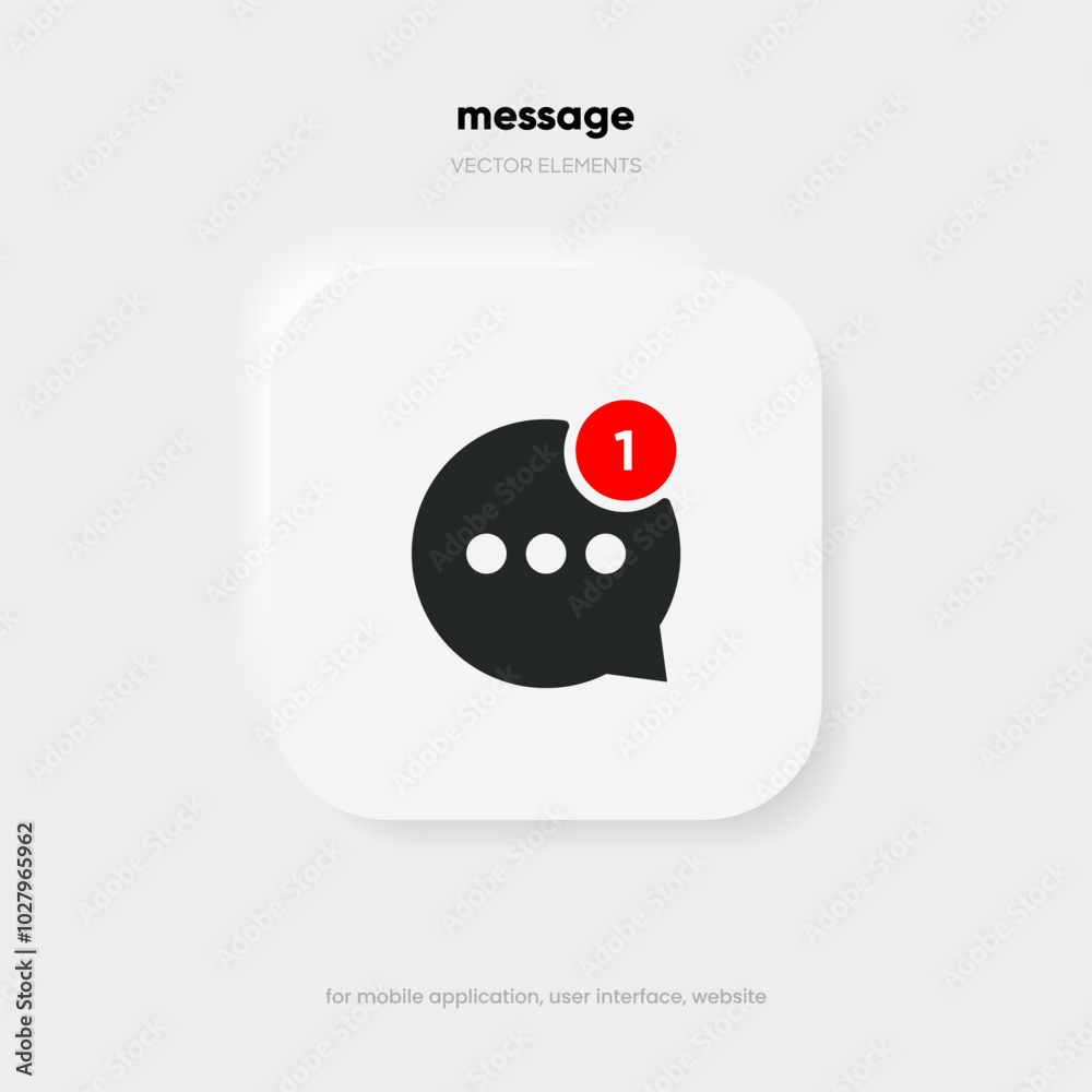 Aufkleber new message notification concept on realistic smartphone mockup. new email pop up. incoming, open me