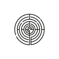 Maze icon flat line symbol set.