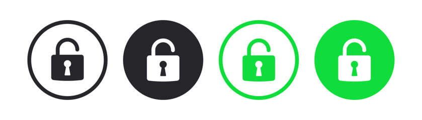 Padlock, lock or locked icon for social media, mobile application, password, UI template. website