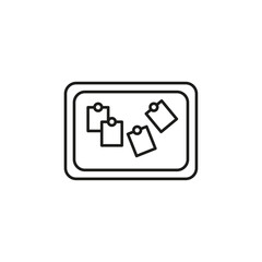 Notice board with notes icon flat line symbol set.