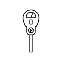 parking meter icon flat line symbol set.