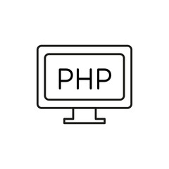 php icon flat line symbol set.