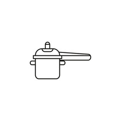 Pressure cooker icon flat line symbol set.
