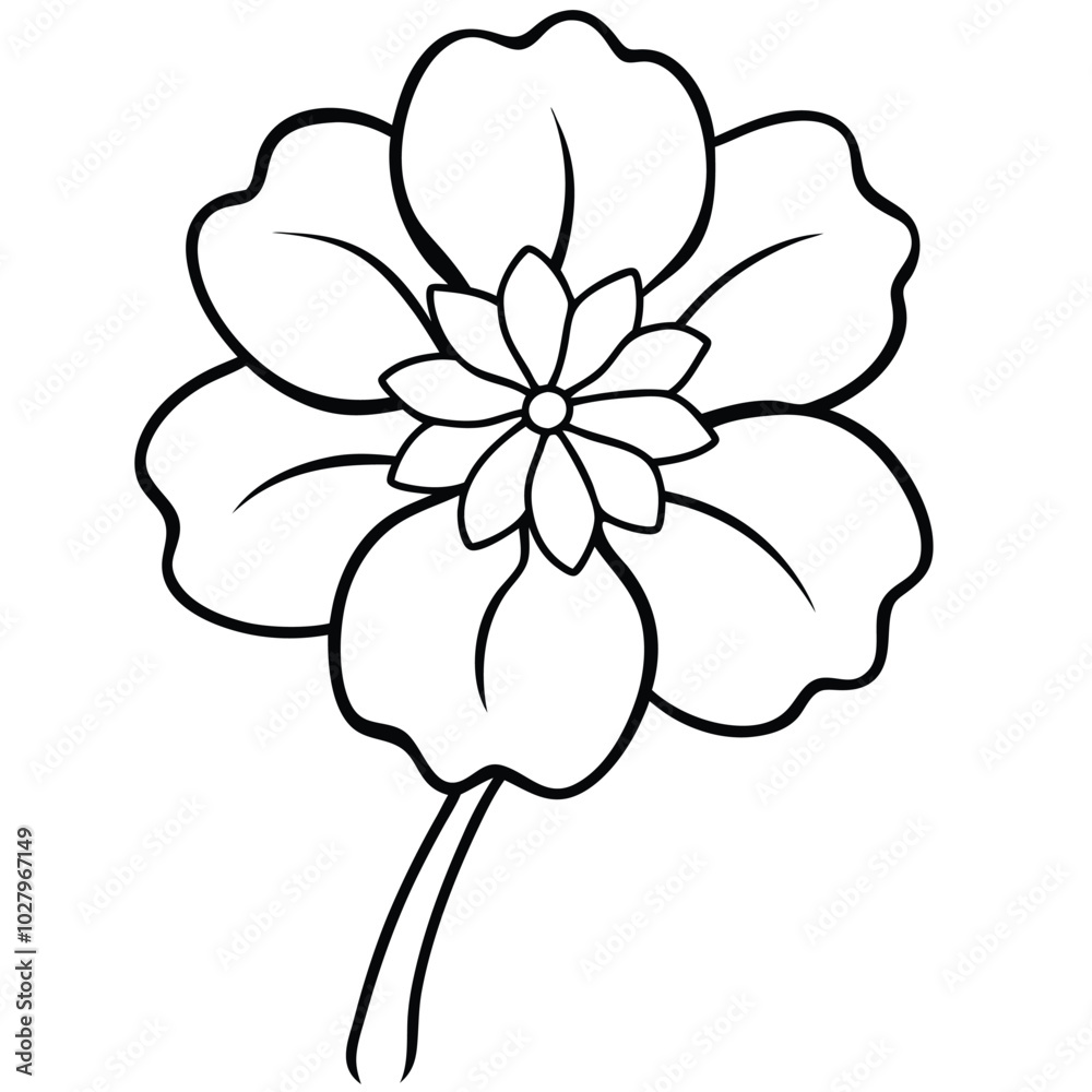 Sticker Geranium Botanical Line Art Drawing
.
