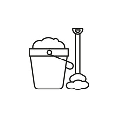 sand bucket icon flat line symbol set.