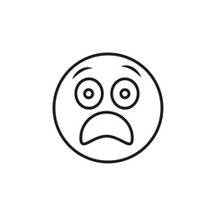 Fototapeta premium shocked emoji iconj flat line symbol set.