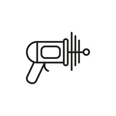 Space gun icon flat line symbol set.