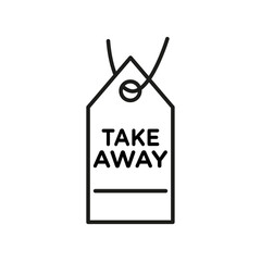 Take away icon flat line symbol set.