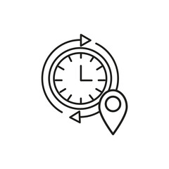 Time Travelling icon flat line symbol set.