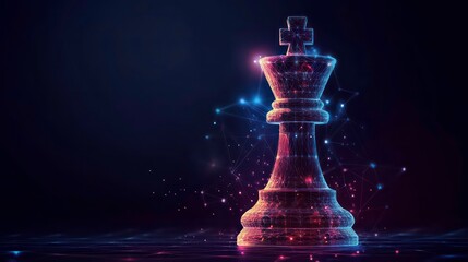 A digital rendering of a chess king piece.