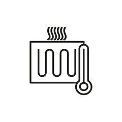 Underfloor heating icon flat line symbol set.