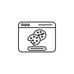 web Cookies icon flat line symbol set.