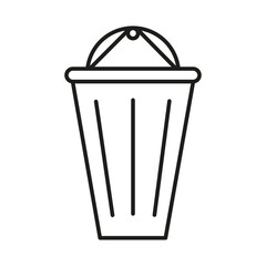 waste bin icon flat line symbol set.