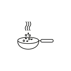 wok icon flat line symbol set.