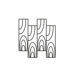 Wood board icon flat line symbol set.