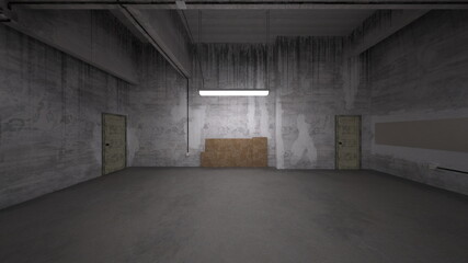 地下倉庫　3DCGレンダリング