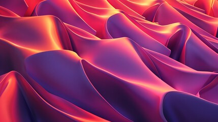 Fototapeta premium Abstract background with flowing pink and orange fabric forming smooth waves