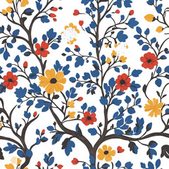 Refined Toile de Jouy Floral Pattern Featuring Romantic Roses, Delicate Branches, and Cozy Kitchen Motifs for Wallpaper and Embroidery Projects