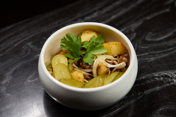 A Delicious and Colorful Vegetable Salad Created with Fresh Herbs and Spices for Flavor
