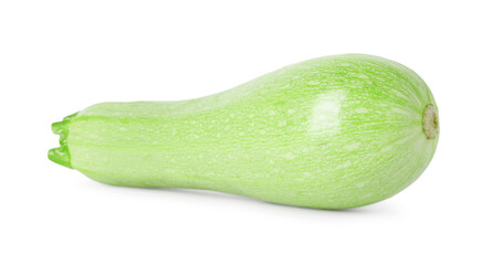 One fresh ripe zucchini isolated on white