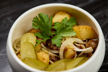 A Delicious and Colorful Vegetable Salad Created with Fresh Herbs and Spices for Flavor