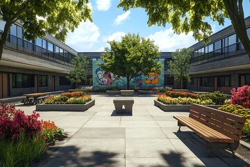 garden with flowers