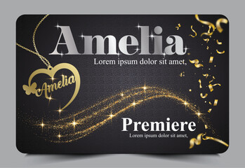 Luxurious Black Golden Business and Wishing Card
