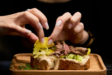 Enjoy a delicious gourmet sandwich made with the freshest ingredients, perfect for food lovers