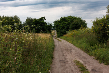 tajemnicza droga polna na tle nieba