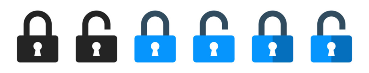 Lock icon set. locked and unlocked icon , privacy, secure, private, security icons - padlock icon button - Keyhole icon, Door key hole button