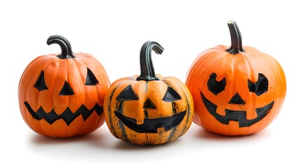 Halloween pumpkins isolated on white background
