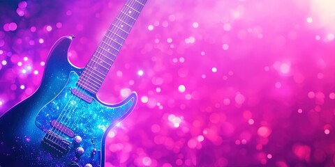 Obraz premium Stage lights.Abstract musical background.Playing guitar and concert concept 