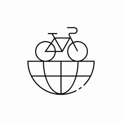 world wide biking icon sign vector