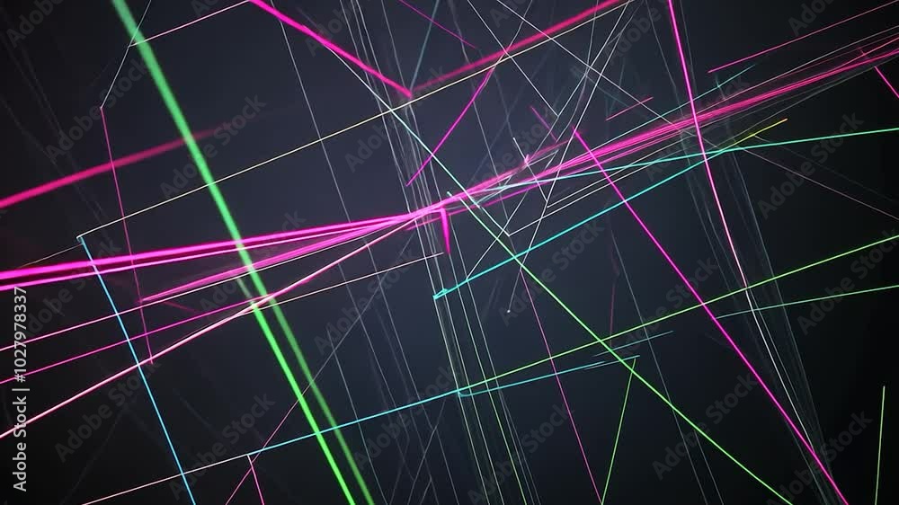 Poster abstract background with neon lines expanding and crossing. a futuristic and technological design pe