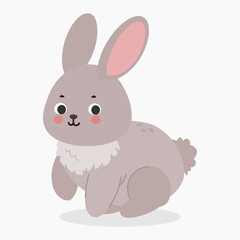 Cute bunny vector illustration isolated on white background