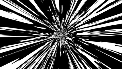 Speed burst background. Manga comic effect. Black speed lines on white background.Speed rays comic manga impact. © AndS
