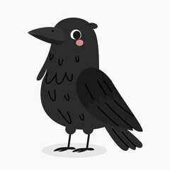 Crow vector illustration isolated on white background