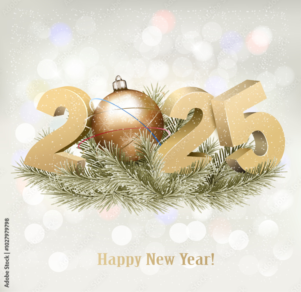 Aufkleber holiday background with a 2021 and a christmas tree. vector.