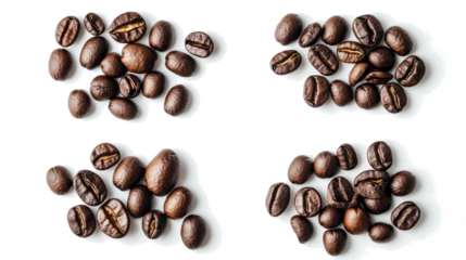 Assorted Coffee Beans Collection Isolated on a White Background Generative AI