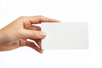 Hand Holding a Blank White Business Card Mockup