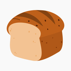 Loaf of bread vector illustration isolated on white background