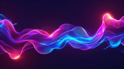Abstract lines forming a colorful wave pattern are flowing on a dark background